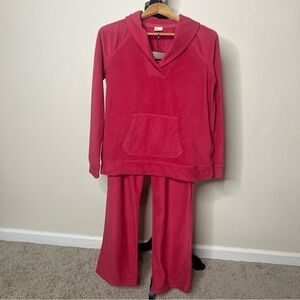 LL. Bean‎ Women’s Apricot Pink Fleece Loungewear Set Sz S